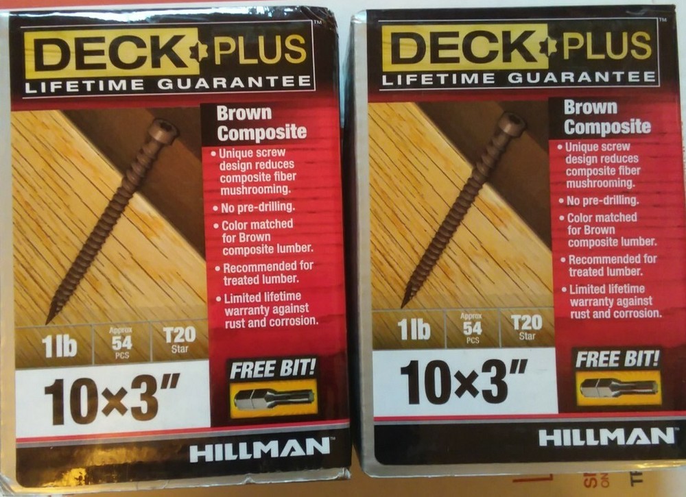 Deck Screws , Deck Plus Brown Composite #10 x 3" - 1 lb. Box