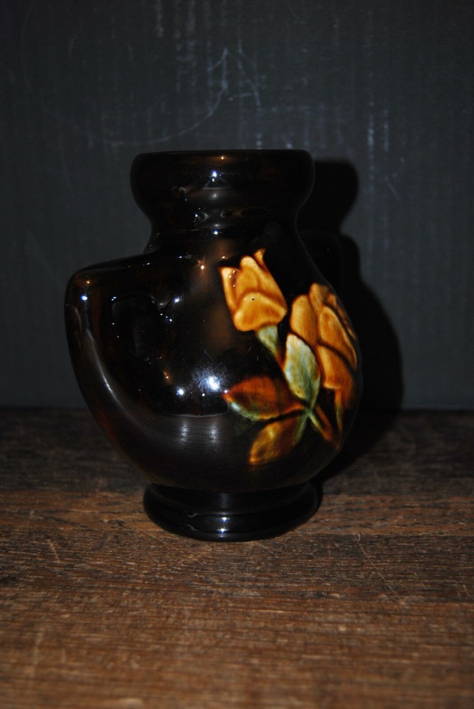 Mccoy Olympia Handled Vase With Roses