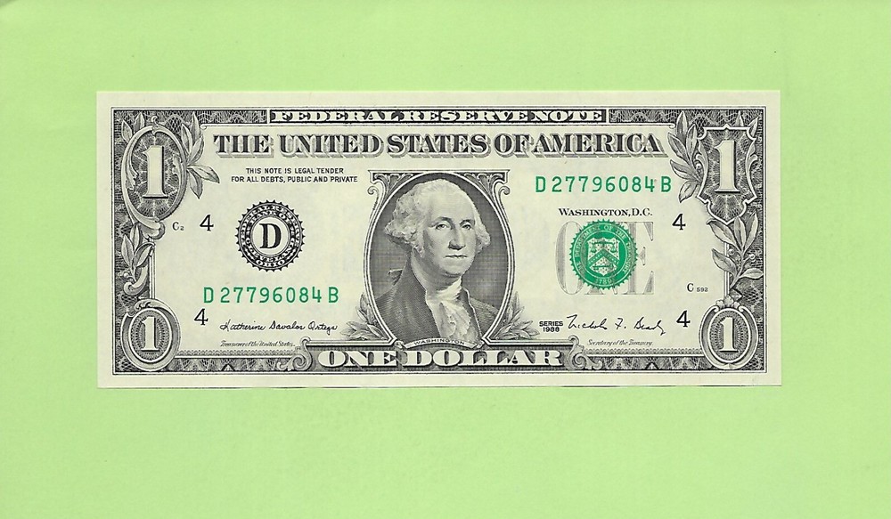 1988 ..UNCIRC $1  D 2779 6084 B .... 1988  $1  D-B       NICE NOTE        FRN