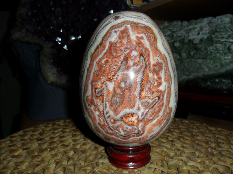 Crazy Lace Agate Polished Precious Stone Egg Large