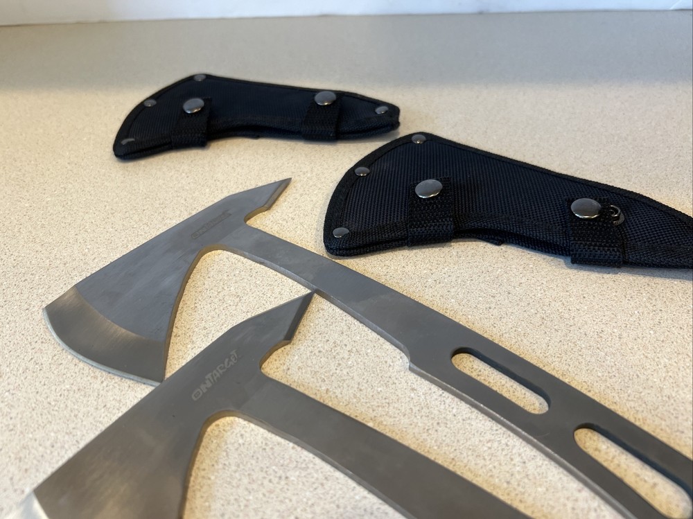 On Target Throwing Axes. Set Of 2 With Sheaths