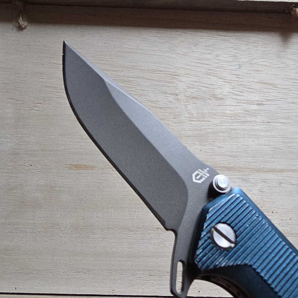 GERBER INDEX FLIPPER KNIFE 3.3" GRAY BLADE BLUE ALUMINUM HANDLE