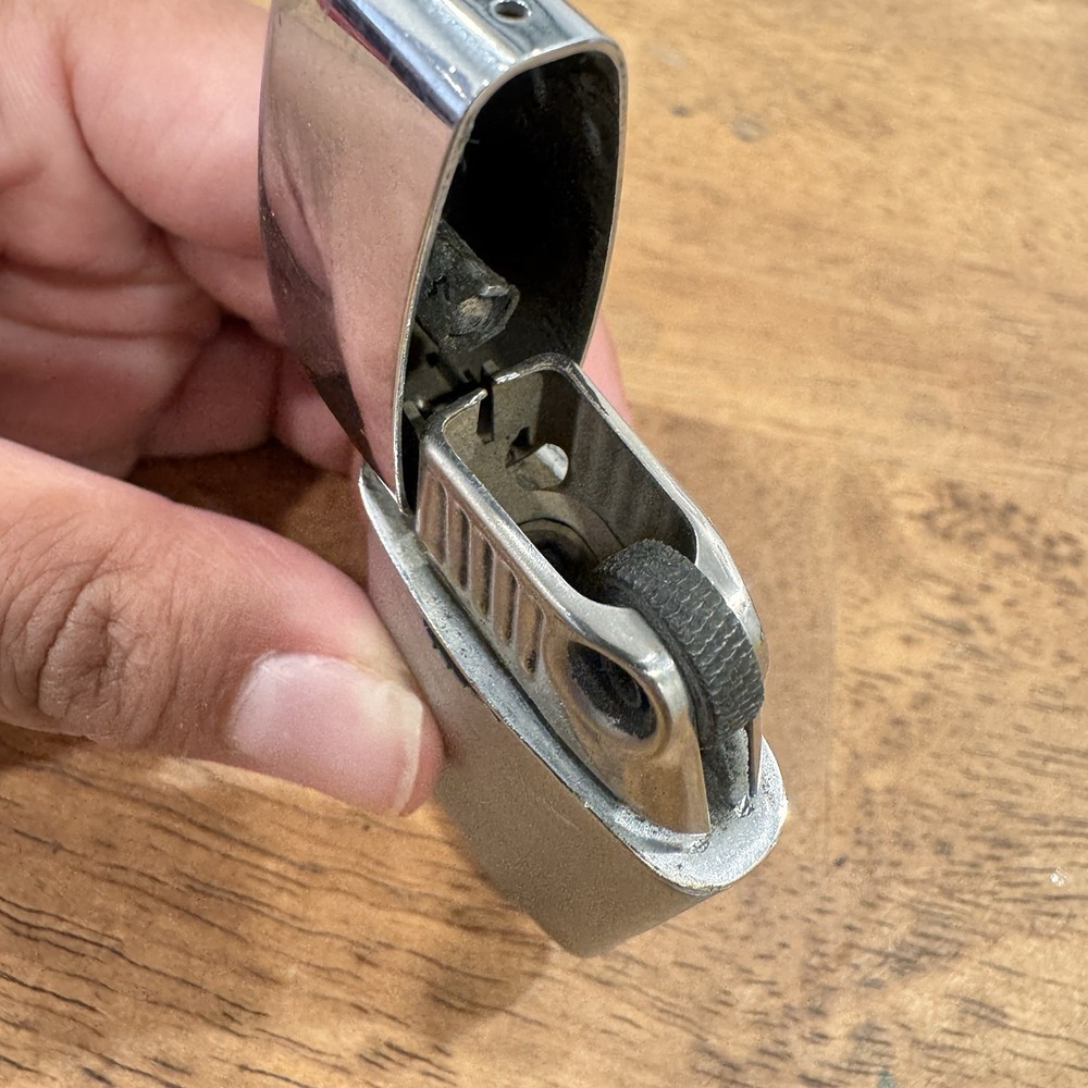 Vintage Ronson Cigarette Lighter Silver Atomic Midcentury Modern