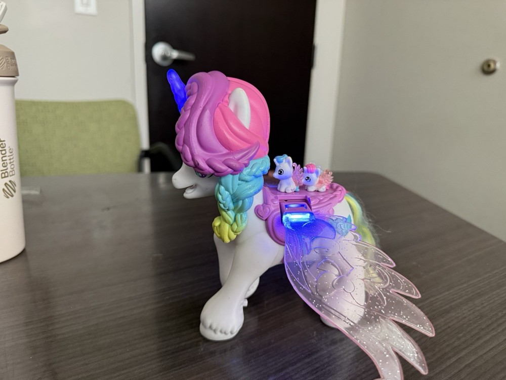 Hatchamails Interactive Unicorn Pegasus Rainbow Braids Lights Up & Talks