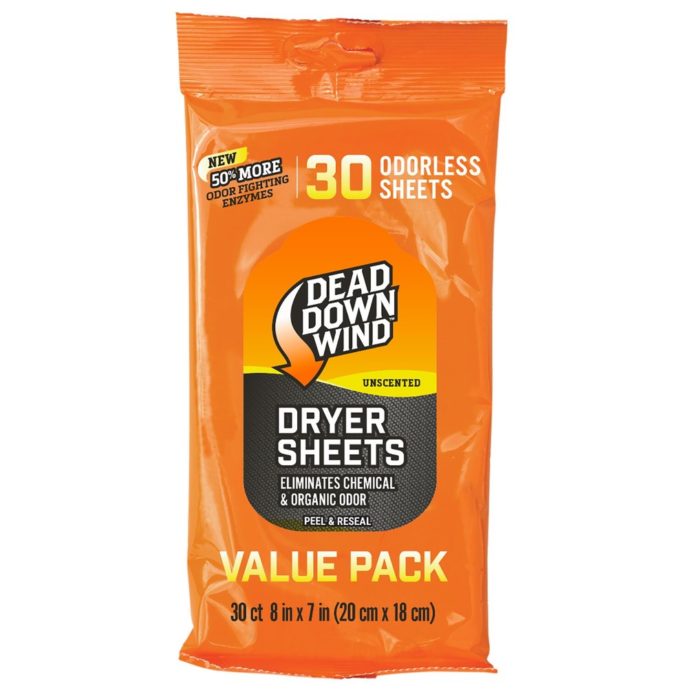 Dead Down Wind Odor Eliminating Dryer Sheets ~ FREE SHIPPING