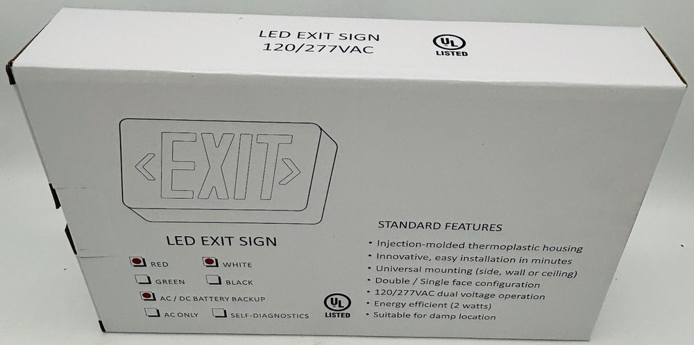 Thomas&Betts Pastic EXIT Sign Self-Powered Model/Red LED {ELXN400RN}