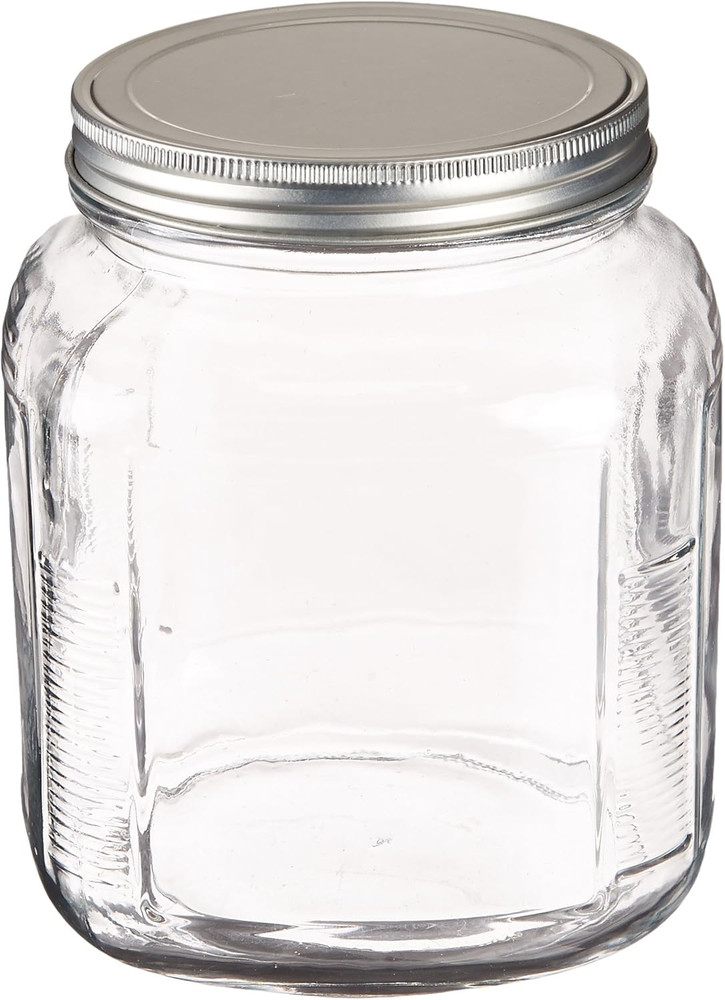 2-Quart Cracker Jar with Brushed Aluminum Lid, Set of 4