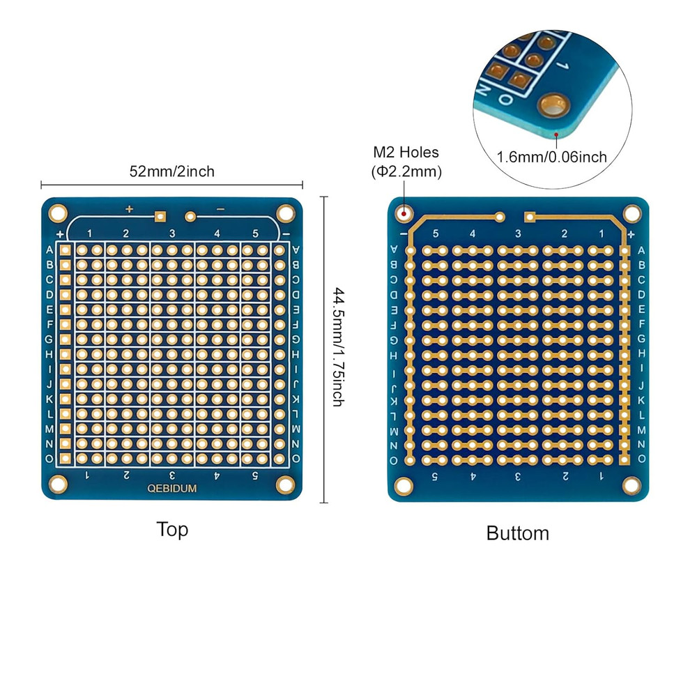 6 Pack Mini Solderable Protoboard DIY PCB Arduino Projects Gold Pads