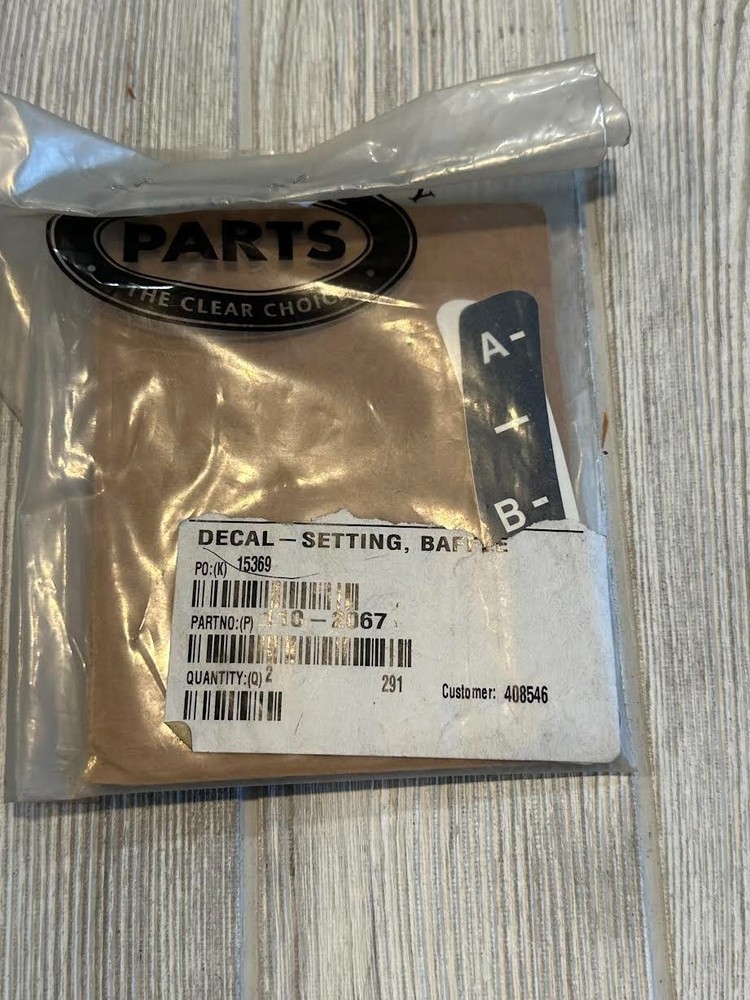 Exmark 110-2067 Baffle Setting Decal