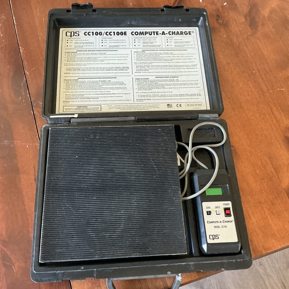 CPS CC100 Compute a Charge HVAC Refrigerant Scale CC-100 Tested & Working