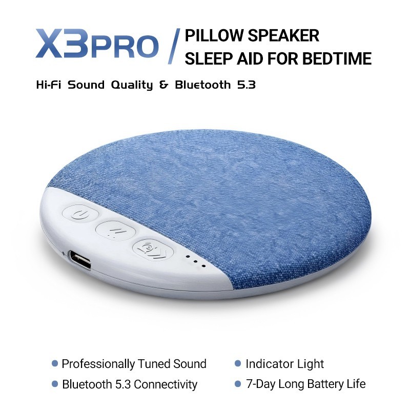 Under Pillow Speaker HiFi Bluetooth White Noise Sleep Aid Timer Bedside Speaker