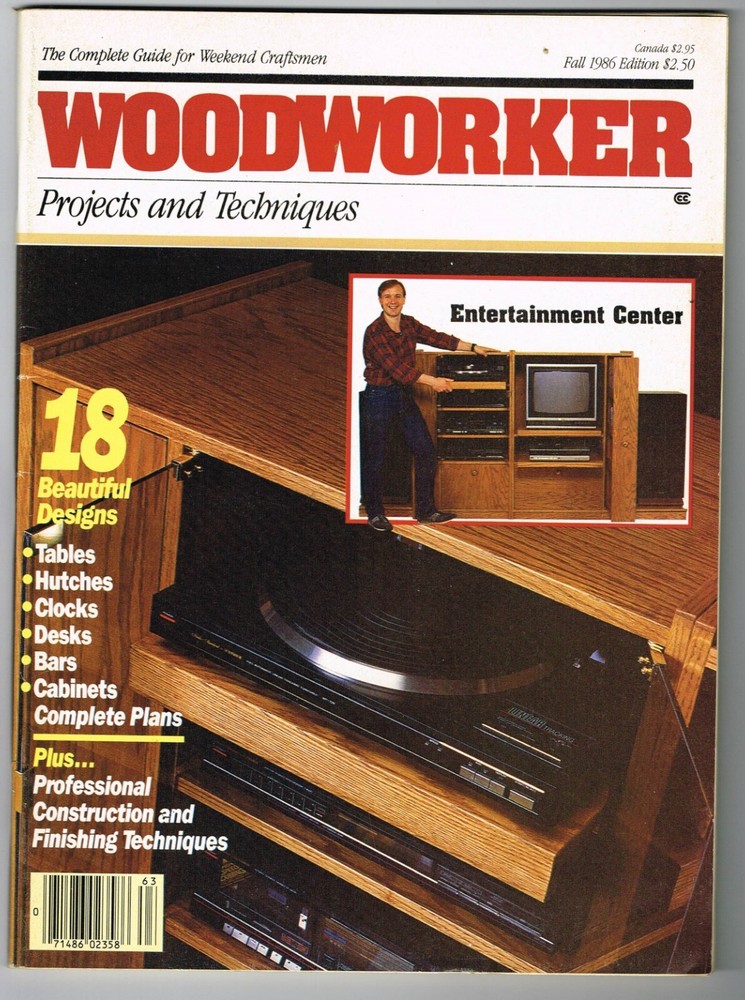 WOODWORKER Fall 1986 very Good 18 projects with Plans VG