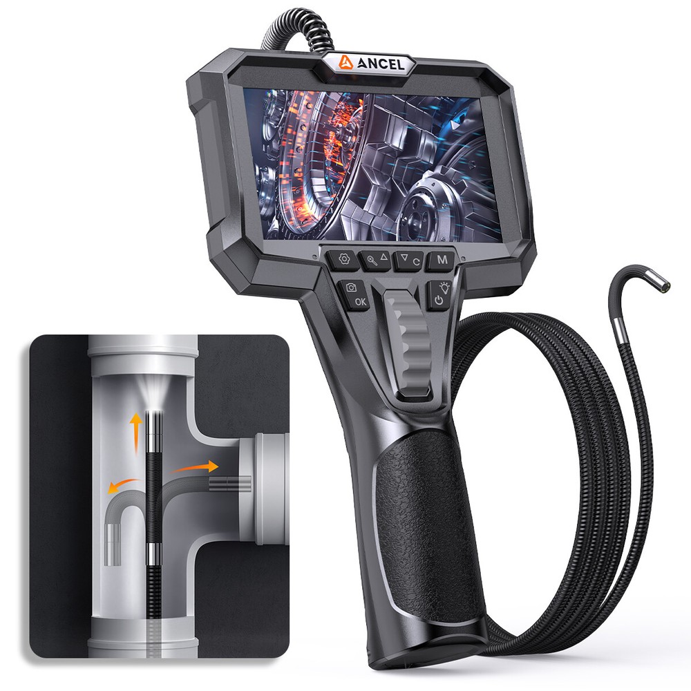 ANCEL AN301 Articulating Snake Camera 6 2mm Borescope with Continuous Recording