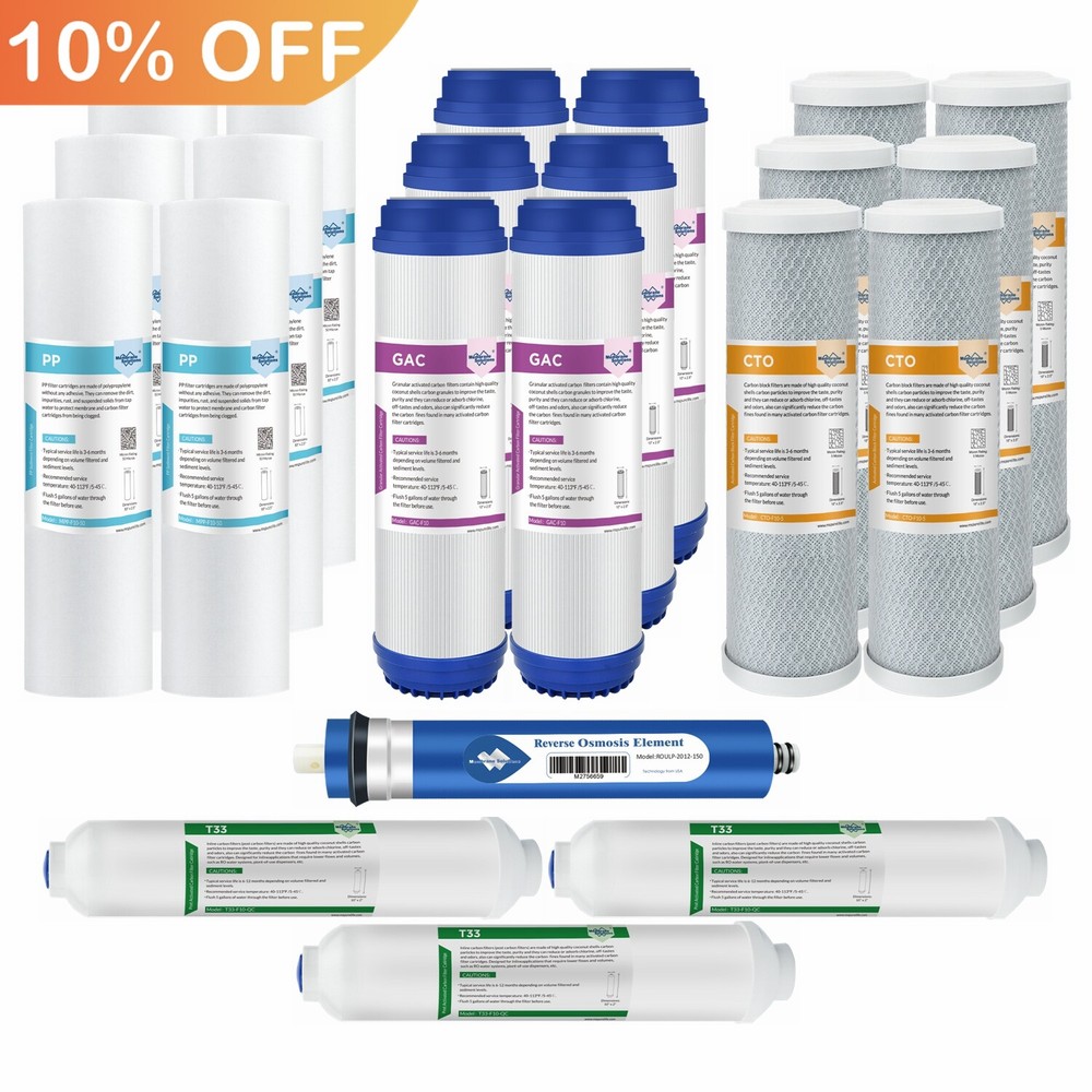 5 Stage 50/75/100/150GPD RO Membrane Reverse Osmosis Water Filter 1/2/3 Year Set