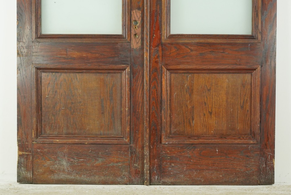 Half Lite One Panel Oak Double Doors 88.625 x 71.5 in.