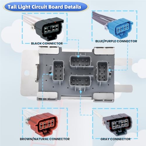 Tail Light Circuit Board with Stainless Bracket Compatible with