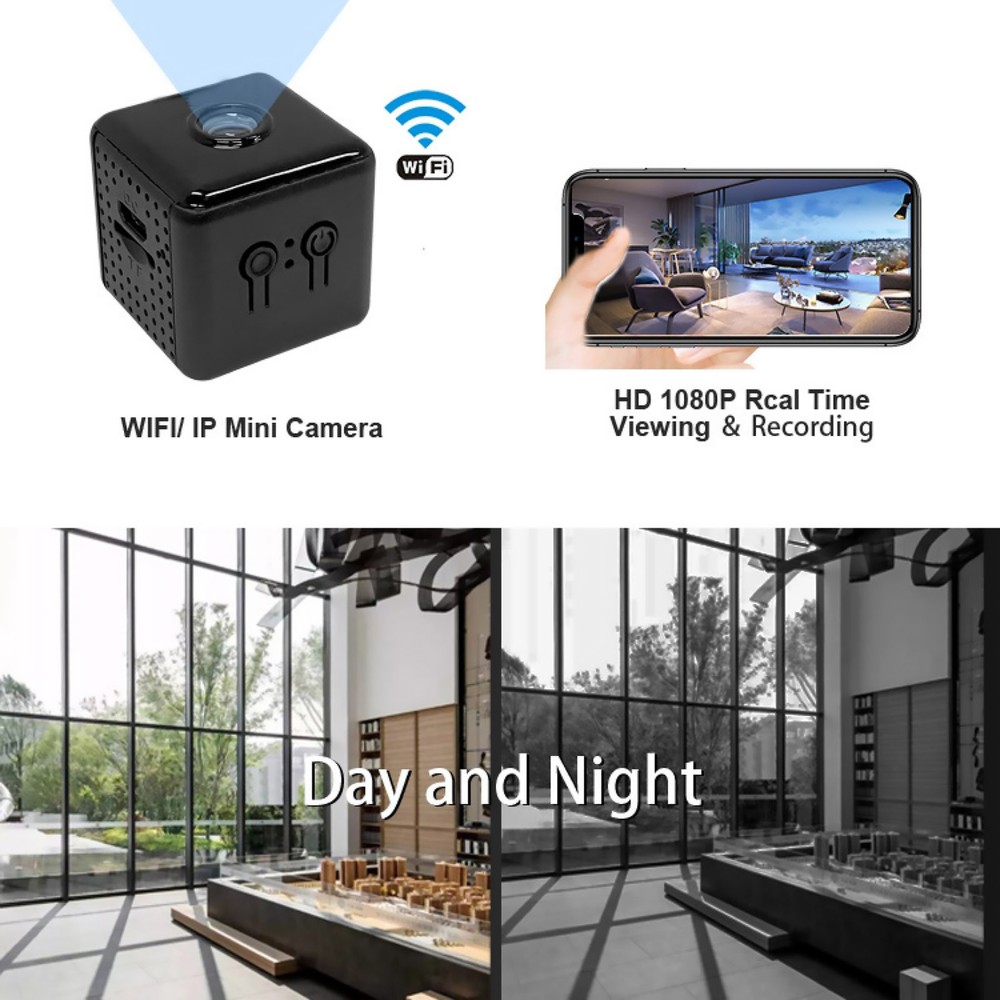 1080P HD Mini WiFi Camera w/Night Vision Motion Alert iOS Android Security Cam