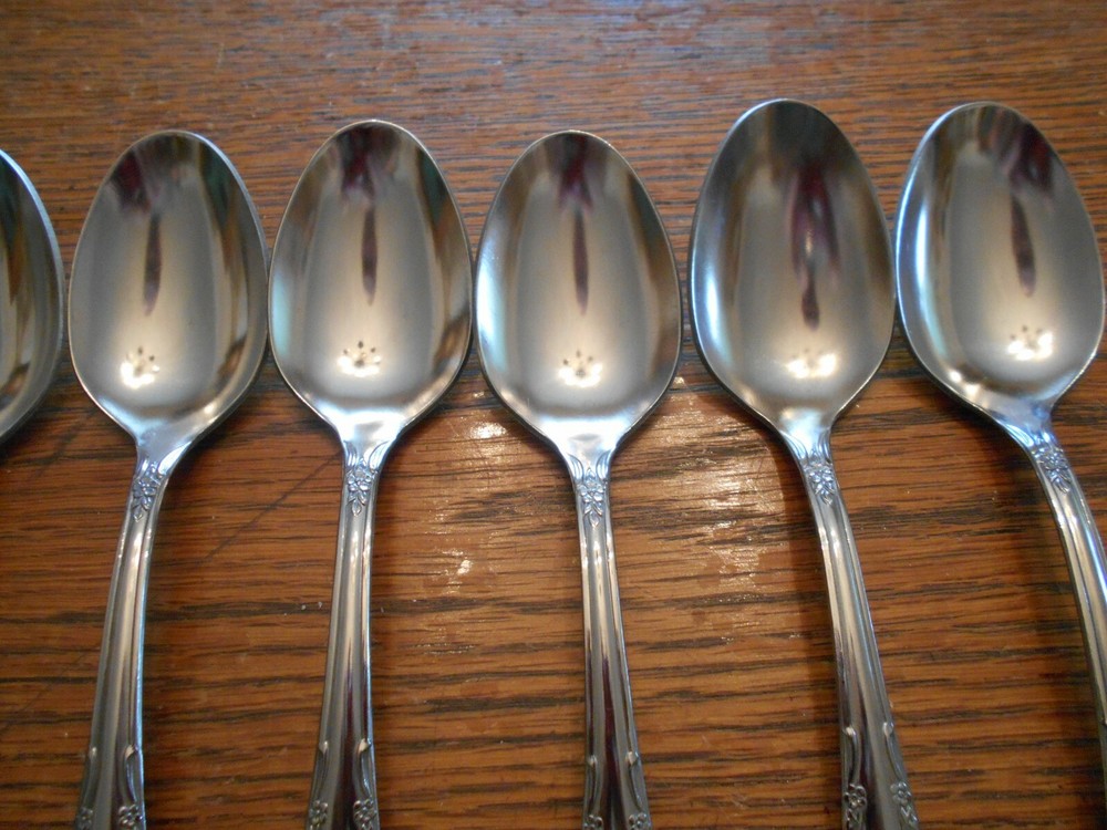 6 Rogers Stainless FENWAY Pattern Teaspoons Oneida Ltd Flatware 2271