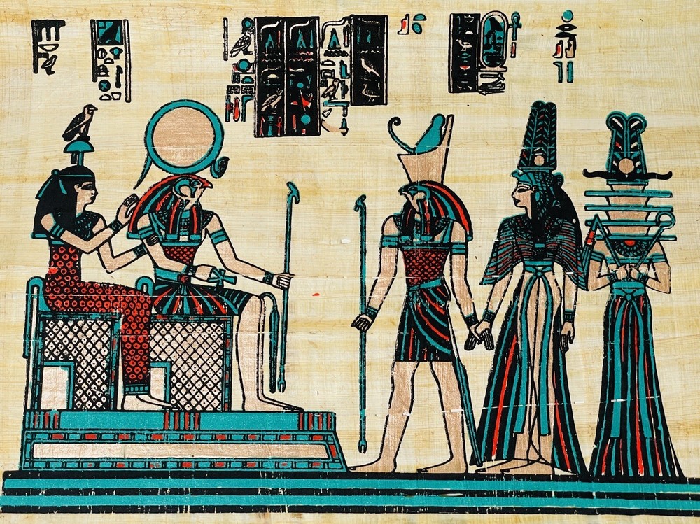 Authentic Hand Painted Ancient Egyptian Papyrus  Unframed 13"x17”