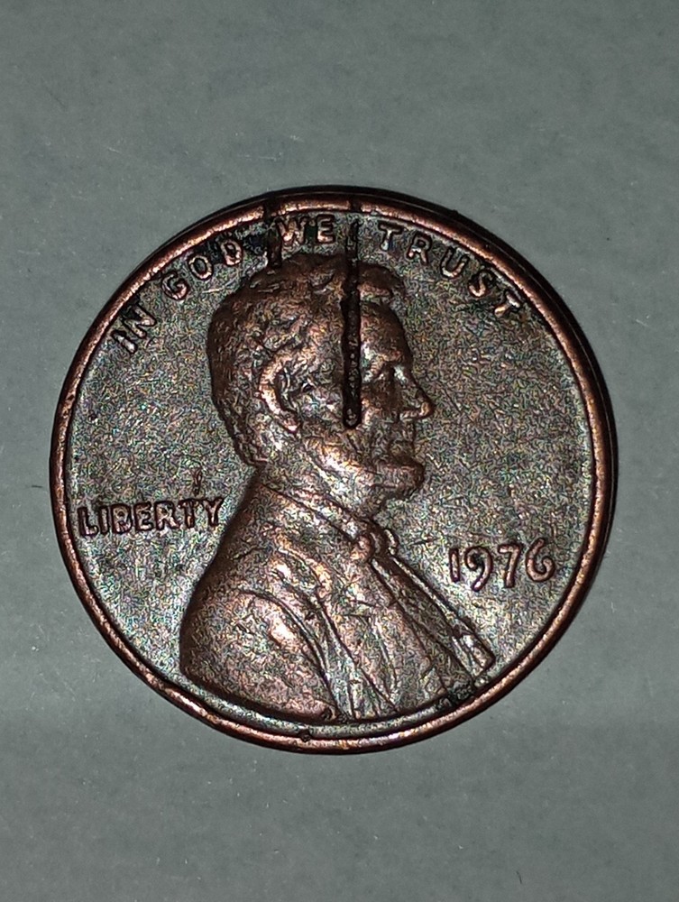 1976 LINCOLN CENT With A Struck Through Error On Obverse And Reverse.