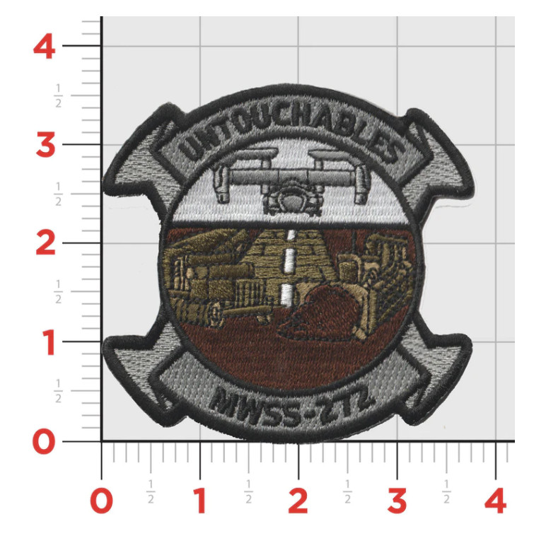 MARINE CORPS MWSS-272 UNTOUCHABLES 2021 HOOK & LOOP EMBROIDERED PATCH