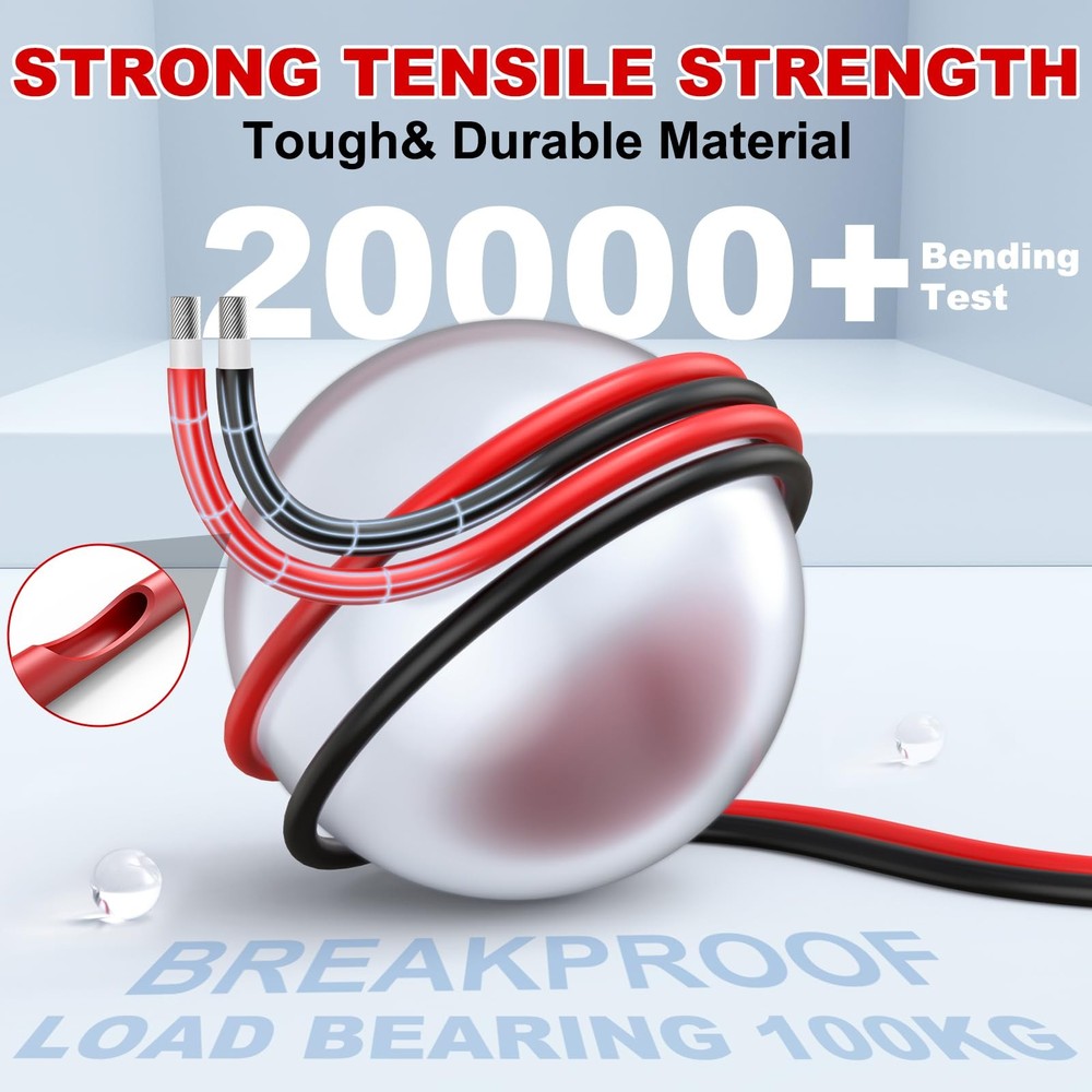 2x50 Feet Solar Panel Extension Cable- 10AWG Solar Cable Solar Panel Cable wi...