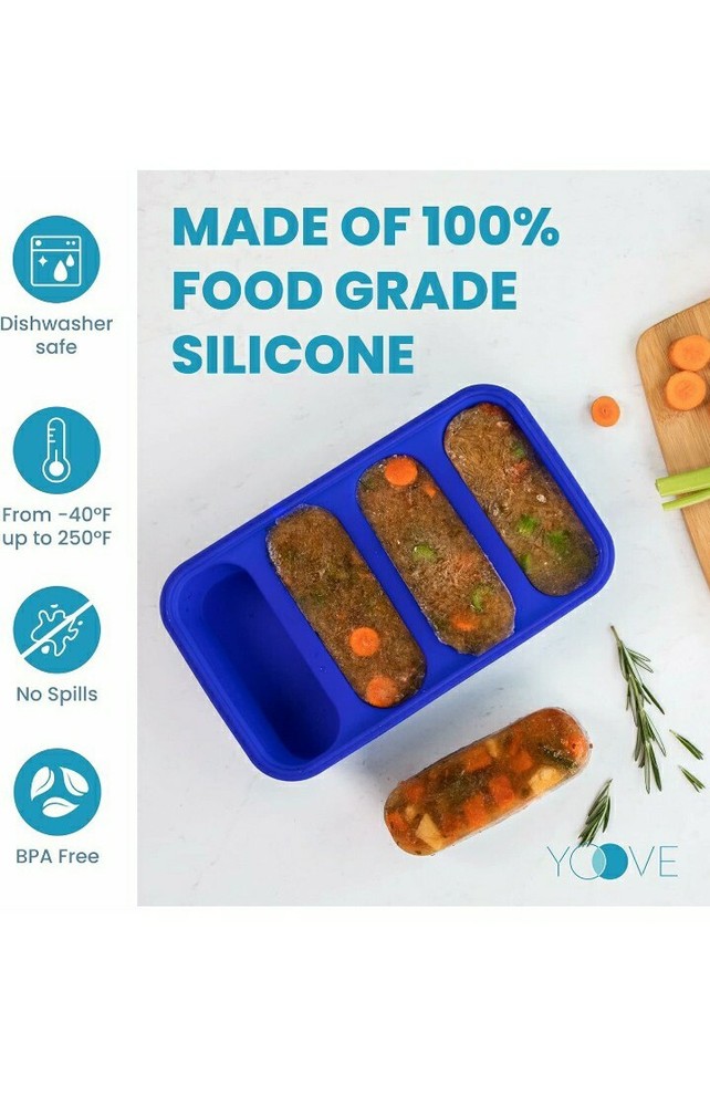 Yoove 1 Cup Silicone Freezing Tray Cube Molds With Lid Supercube (2-Pack)