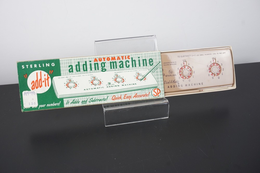 Sterling "Add-It' Automatic Adding Machine Ca. 1960 in Original Box