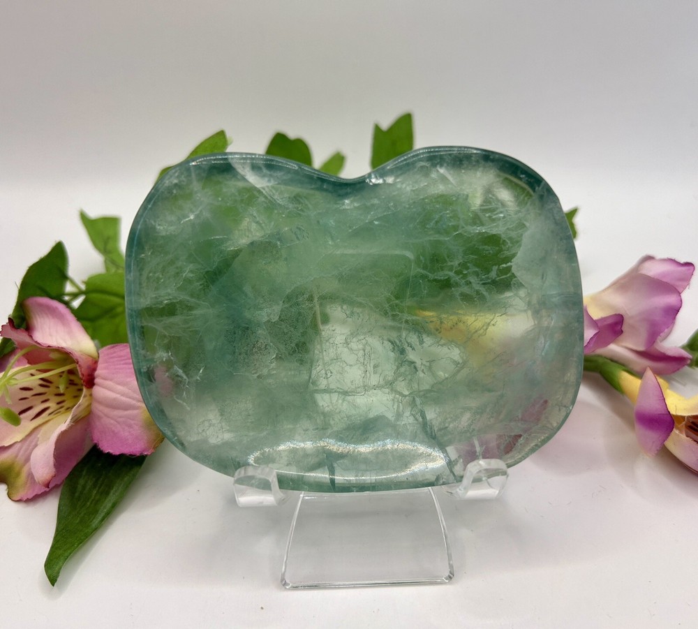 Aqua Green Fluorite Crystal Dish