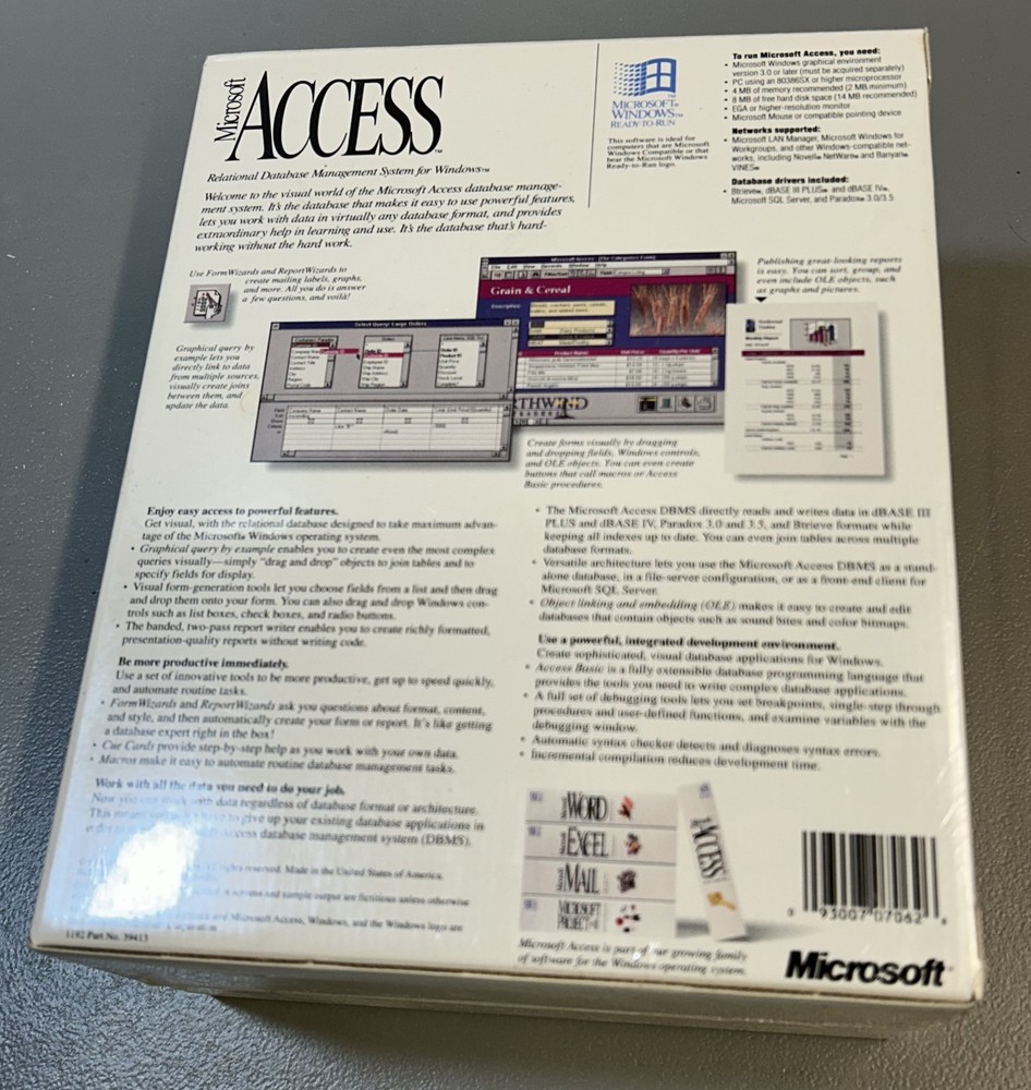 Microsoft Access 1.0 *NIB Unopened!*