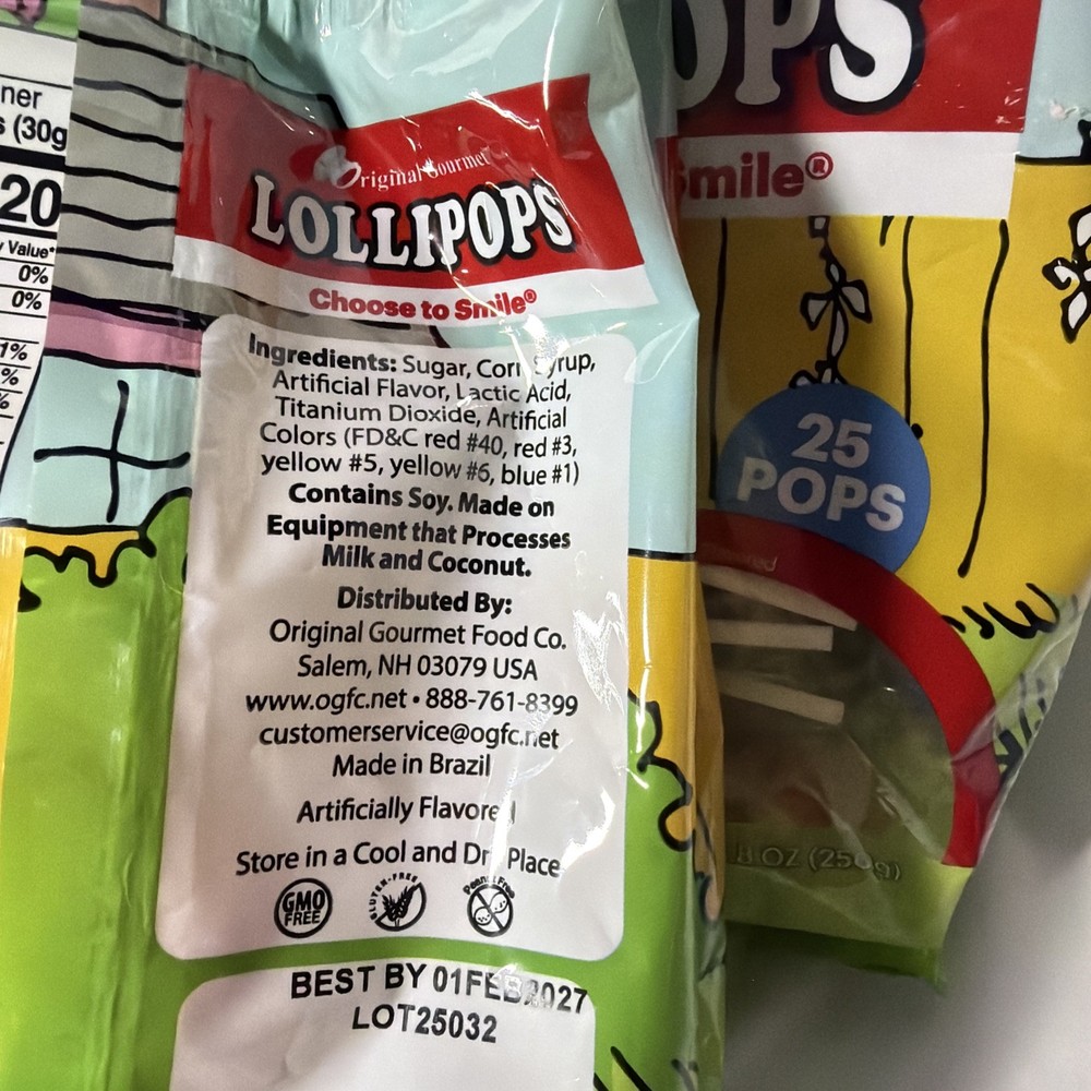Original Gourmet 75 Lollipops Peanuts Snoopy, 25 Pops 2 Packs