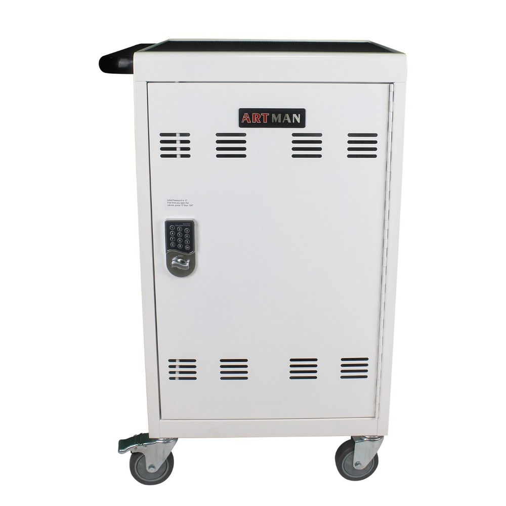 Mobile Charging Cart and Cabinet for Laptops 30-Device with Combination Lock