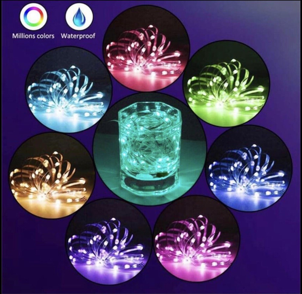 LED Bluetooth App Controlled RGB String Lights - 65 Feet - 200 LEDS