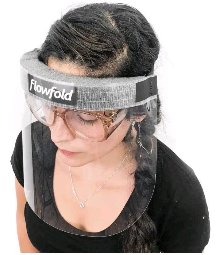 Flowfold 4-Pack Face Shield Masks - Protective Face Shields, Full Face Clear...