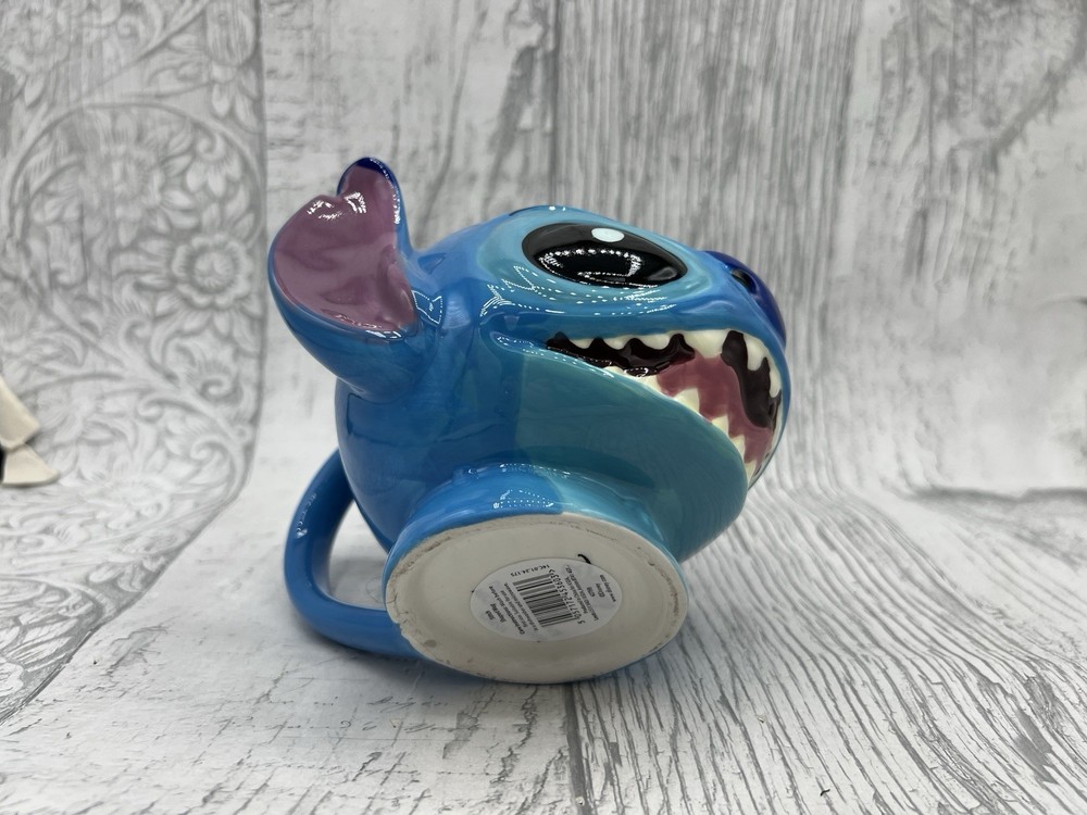 Disney Lilo & Stitch Shaped Blue Ceramic Tea Coffee Mug 3D Face