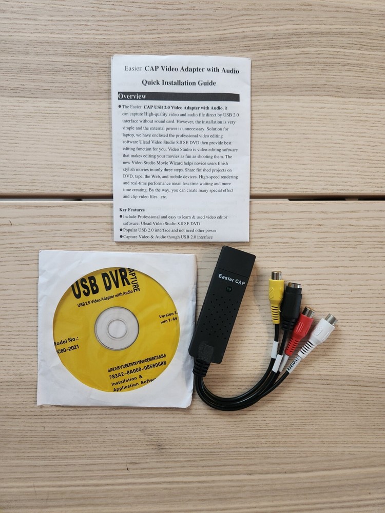 Easier CAP Video Adapter with Audio CD-ROM Software USED/Excellent Condition