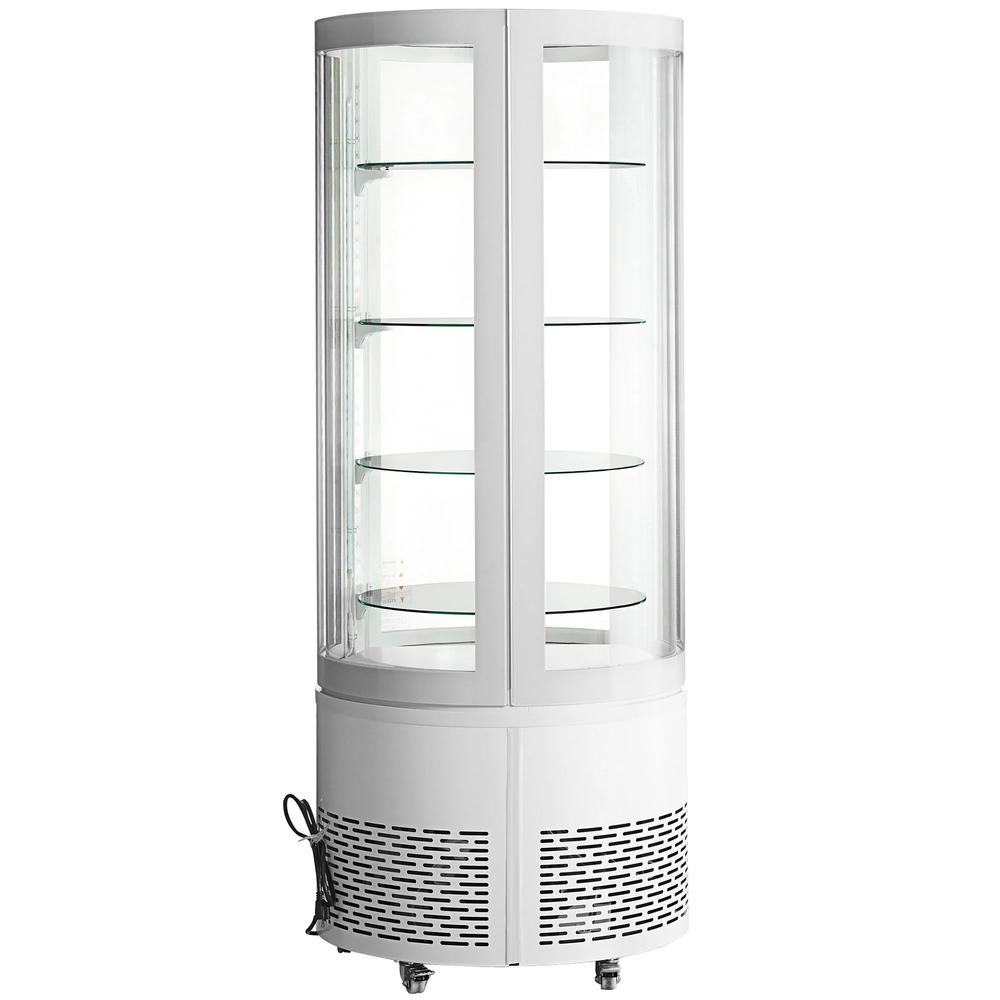 White Circular Glass Refrigerated Display Case