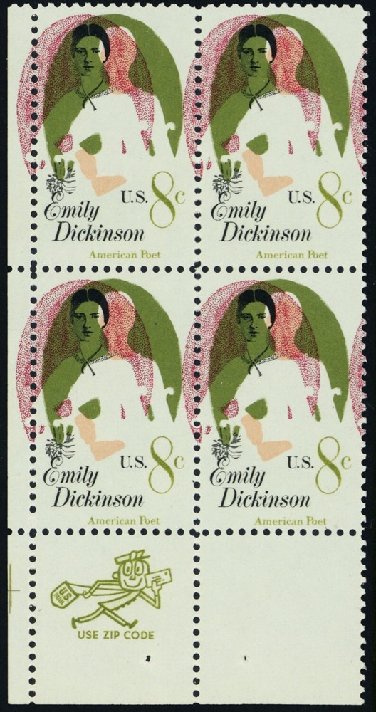 1436, Mint NH 8¢ - Unbelievable Color Shift ERROR Zip Block - Stuart Katz