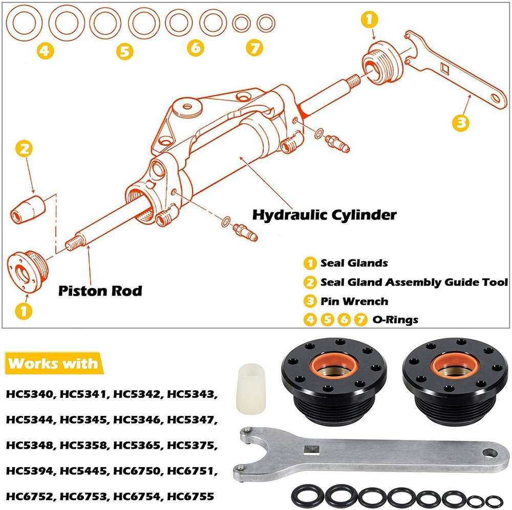 Bracket Puller & HS5157 Hydraulic Steering Cylinder Seal Kit Fit For Seastar
