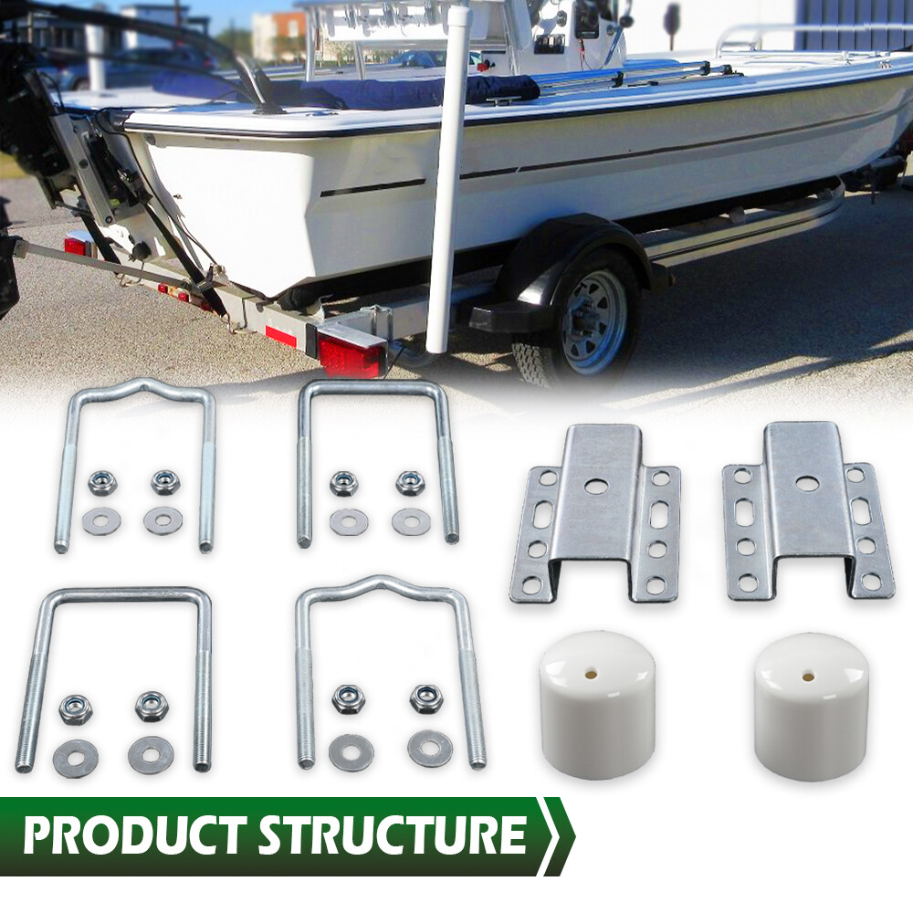 Universal Boat Trailer Guide Pole Bracket & Post Mounting U Bolt Kit