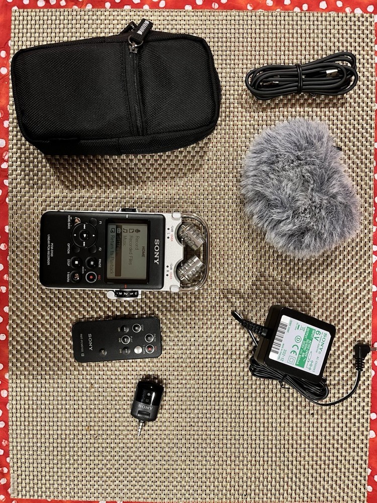Sony PCM-D100 Digital Recorder Handheld w/ Remote, Windscreen, Case, Power Adapt