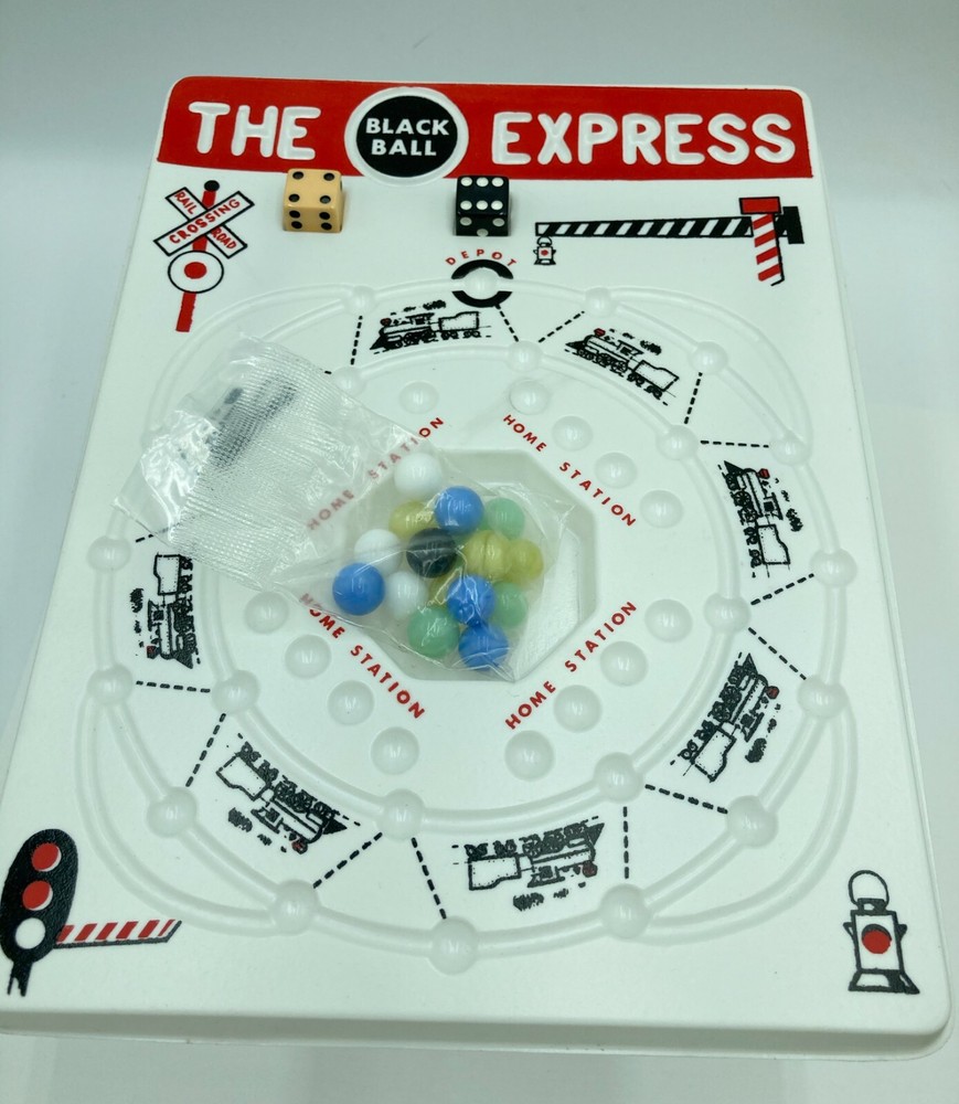 1957 Black Ball Express Schaper Marble Board Game Complete