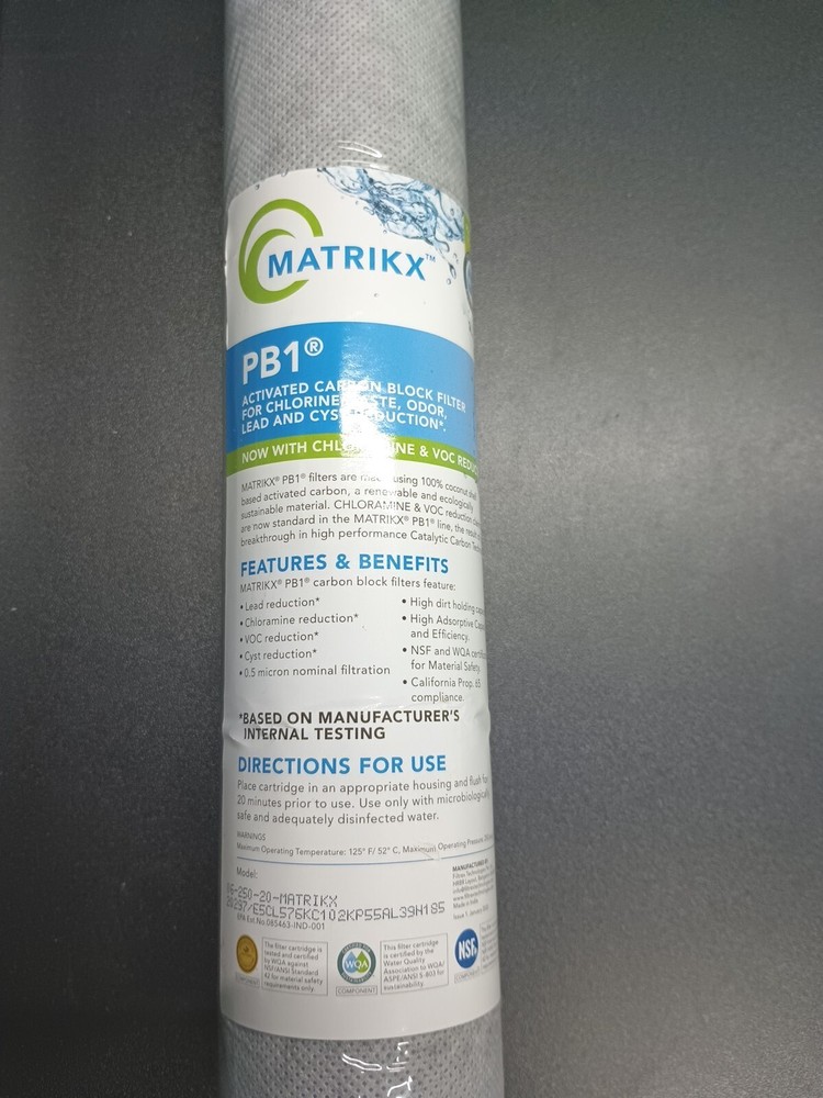 KX 06-250-20-GREEN | 20" Pb1 Carbon Block Filter VOC, Cyst and Lead Reduction