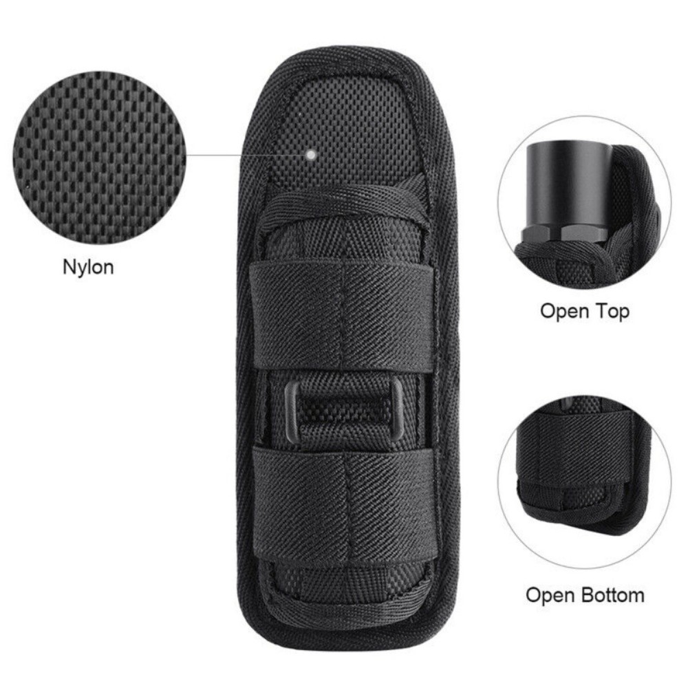 Tactical Nylon Molle Flashlight Holder Belt Holster Flashlight Torch Case Pouch
