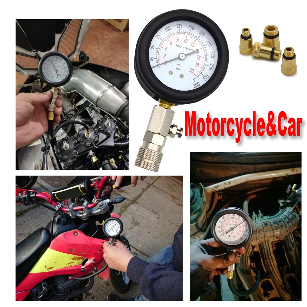 Gas Engine Cylinder Compression Tester Gauge Diagnostic Testing Tool Motorcycle;