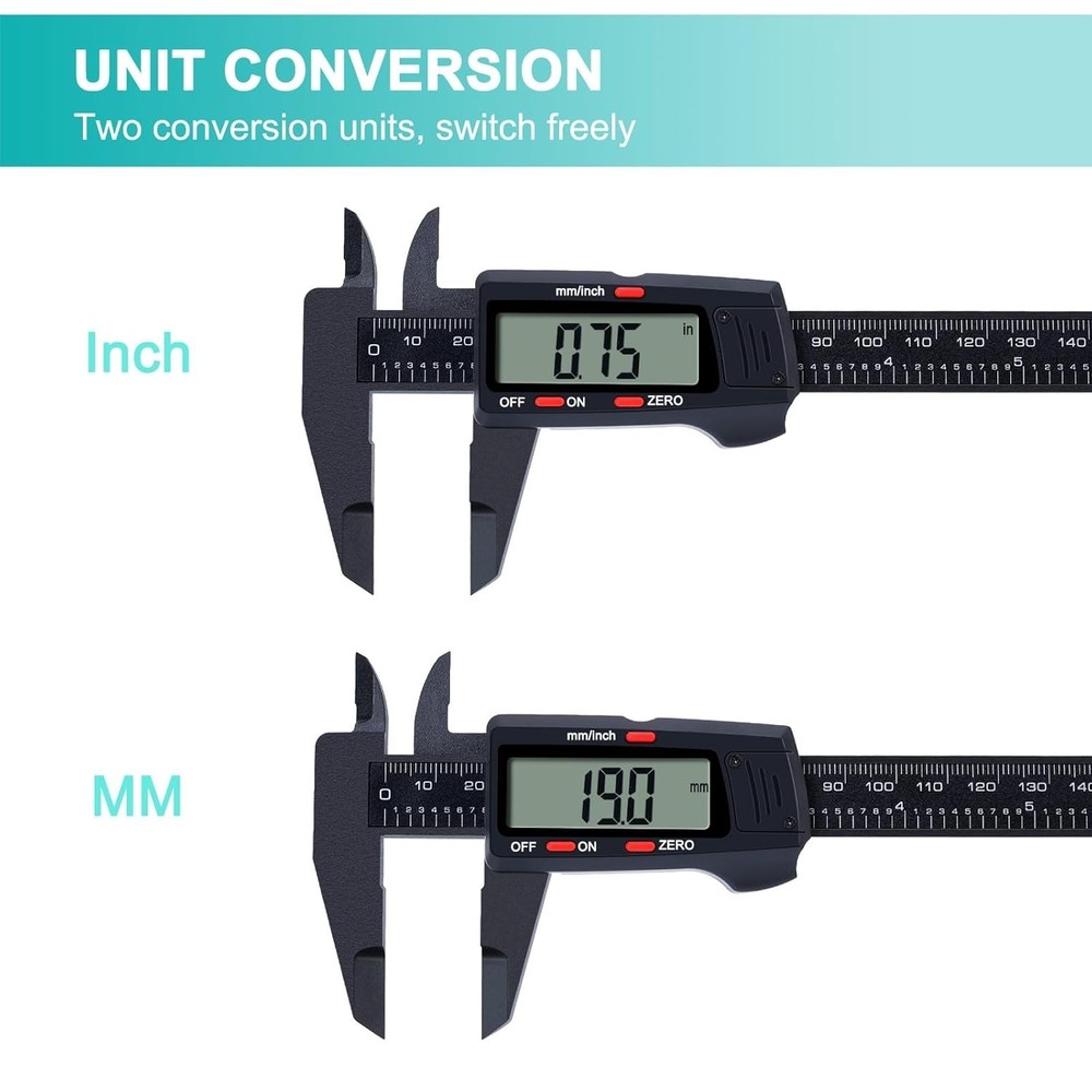 Digital Caliper, Caliper Measuring Tool with LCD Screen, Electronic Micromete...