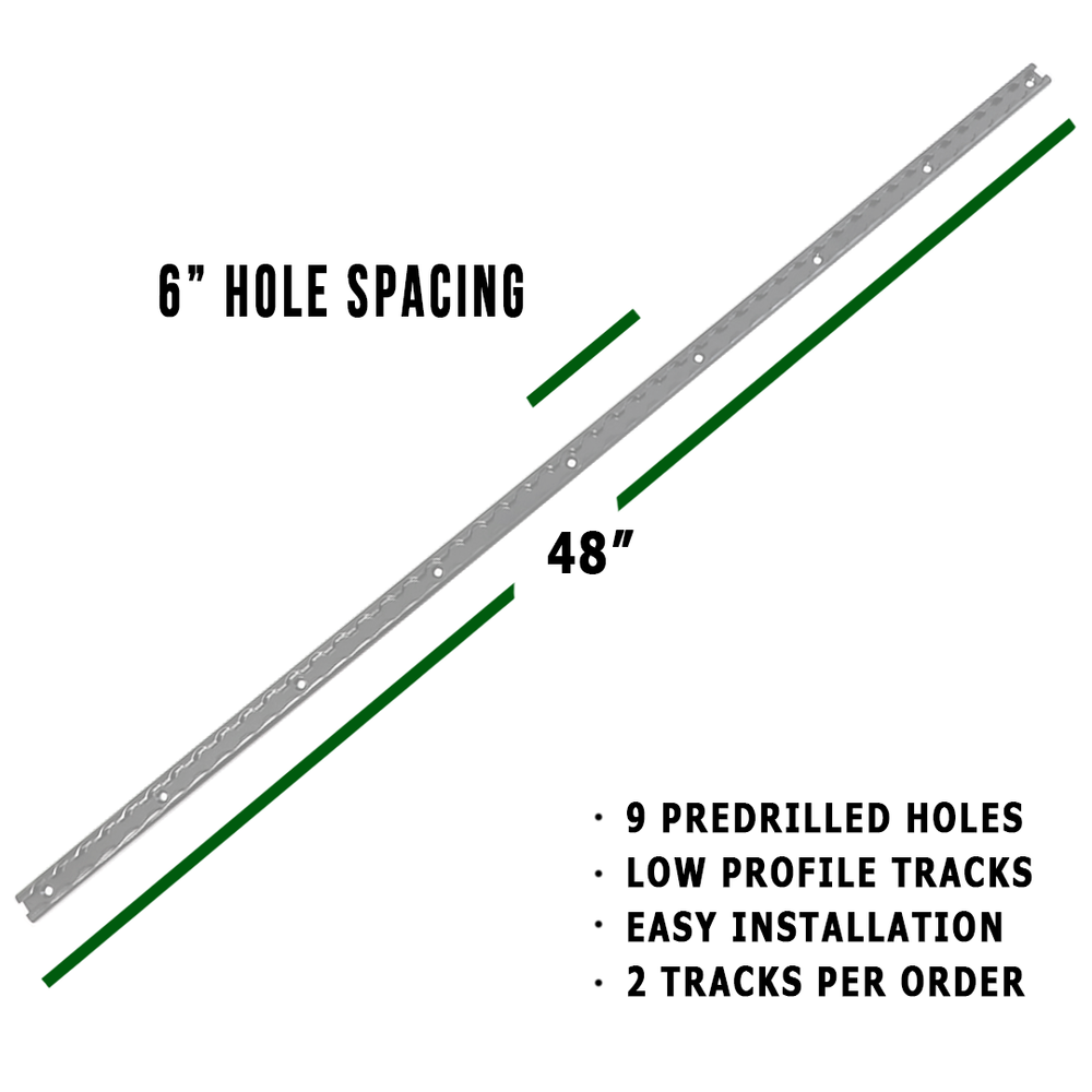 Aluminum L-Track 48" Length - 2 Pack - Tie Down System L Track Rail - Silver