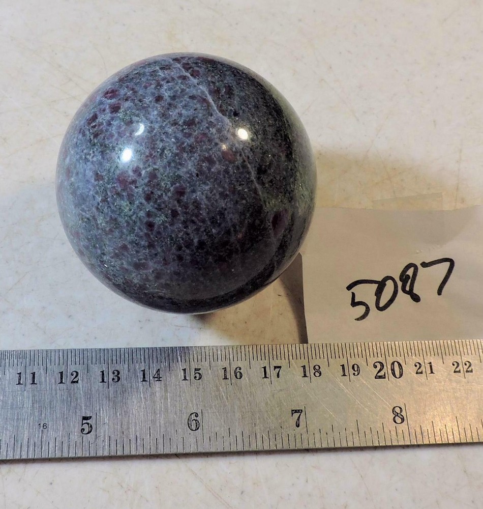 Fluorescent Ruby in Fuchsite 60mm Collection Sphere 5087