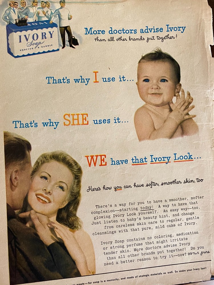 Ivory Soap, Full Page Vintage Print Ad
