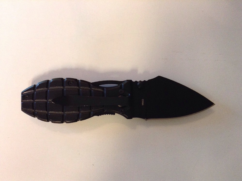 Black "Grenade" Folding Pocketknife